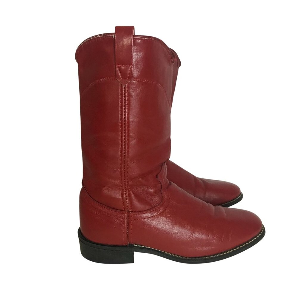 Ariat Womens Red Leather Cowboy Boots 5.5M Western-Style Durable Classic Design
